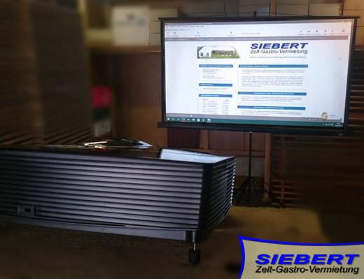 Ger�te Verleih - Leinwand f�r Beamer
 mieten